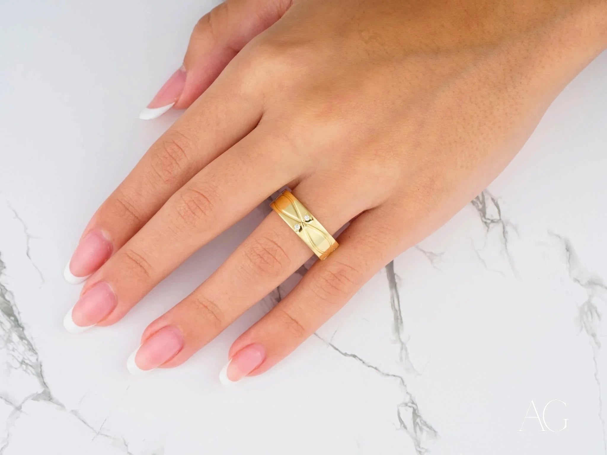 Radiant Harmony Wedding Band - Elegant Diamond Engagement Ring for Women, 14K White Gold Bridal Jewelry - Perfect for Proposals, Anniversaries & Special Occasions