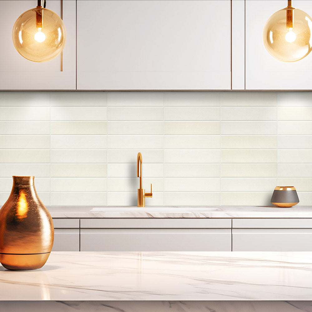 Osaka Mix Shade Ivory 75x300 Matt Subway Tile - Premium Ceramic Wall Tiles for Kitchen Backsplash, Bathroom & Shower Renovation