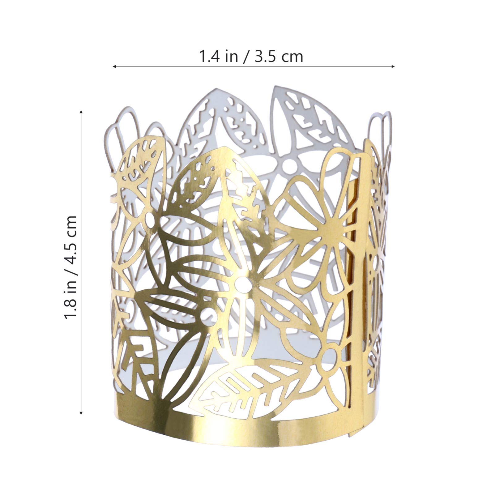 50Pcs Golden LED Tealight Candle Shades - Hollow Cylindrical Paper Votive Wrappers for Wedding Centerpieces, Party & Home Decor - Elegant Candle Holders for Romantic Ambiance