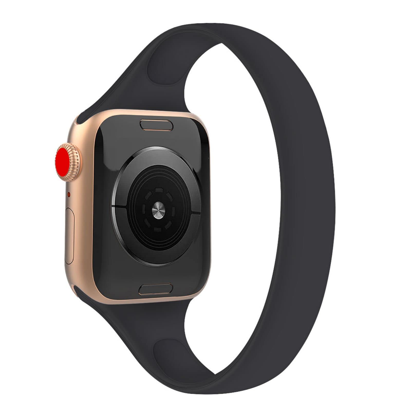 Mazoft Solo Loop Slim Band for Apple Watch 38mm 40mm 42mm 44mm 41mm 45mm 49mm - Stretchy Silicone Elastic Sport Strap Compatible with iWatch Series Ultra SE 8 7 6 5 4 3 2 1 - Perfect for Women's Fitness, Running & Everyday Wear