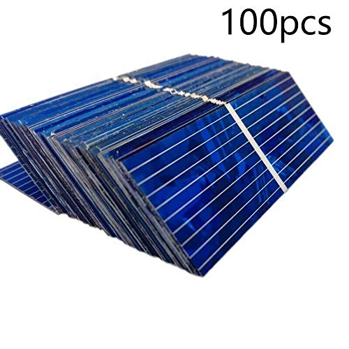 100PCS 0.5V 320mA Solar Cells for DIY Solar Panel Projects - 52x19mm Mini Solar Panels for Battery Charger, Science Experiments & Renewable Energy Education - Perfect for Home, School STEM Kits & Green Energy Learning