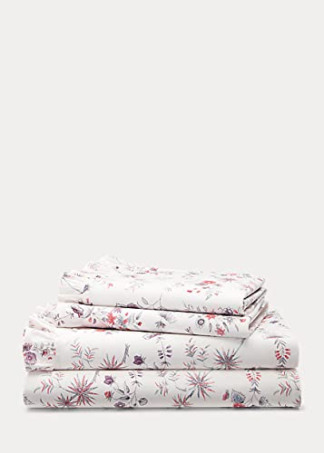 Lauren Ralph Lauren Home Maddie Blossom King Sheet Set - 100% Cotton Luxury Bedding for Master Bedroom & Guest Room