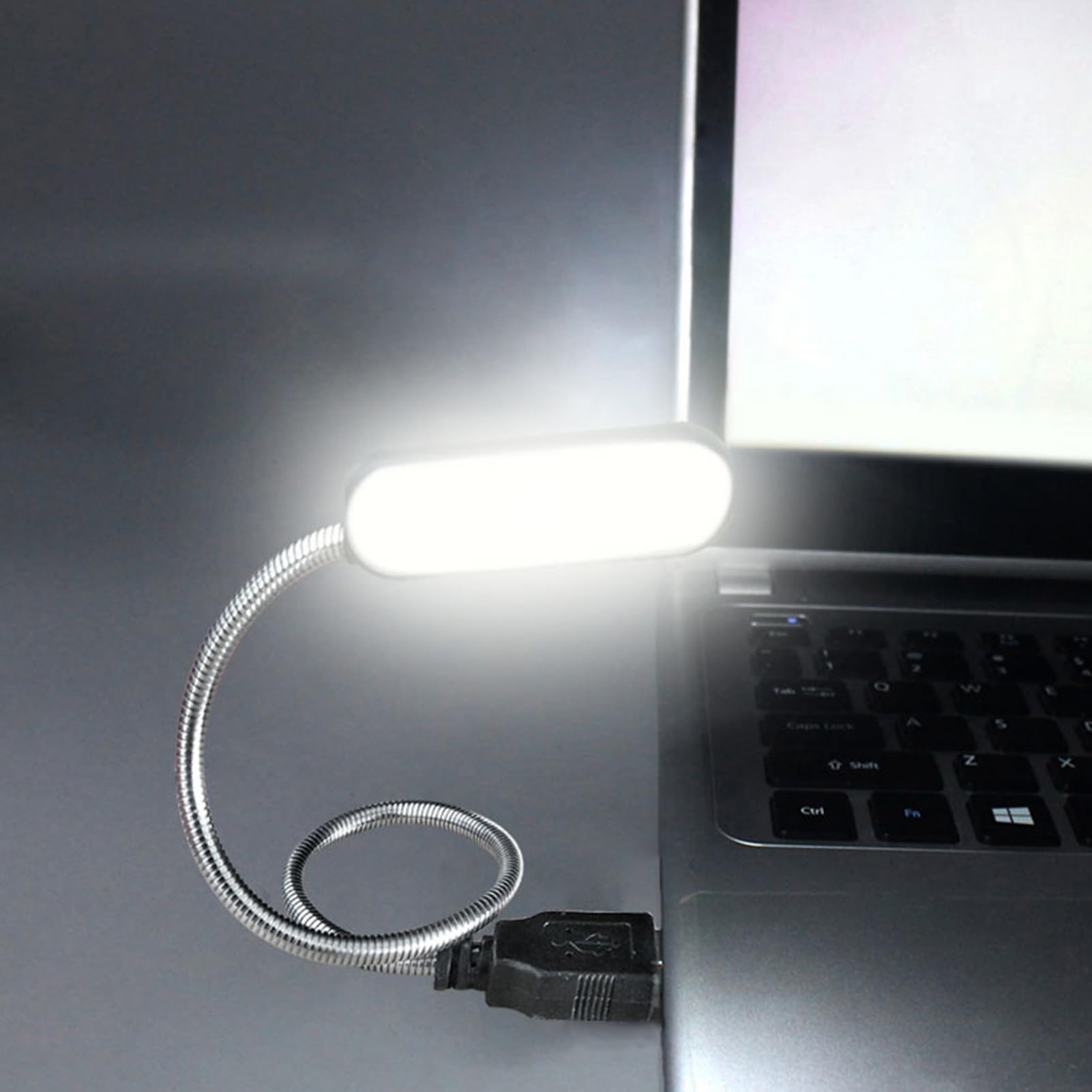 USB LED Reading Light for Laptop - Portable USB Keyboard Lamp with Adjustable Brightness | White Computer Task Light for Night Work, Study & Reading | Perfect for Office, Home & Travel Use