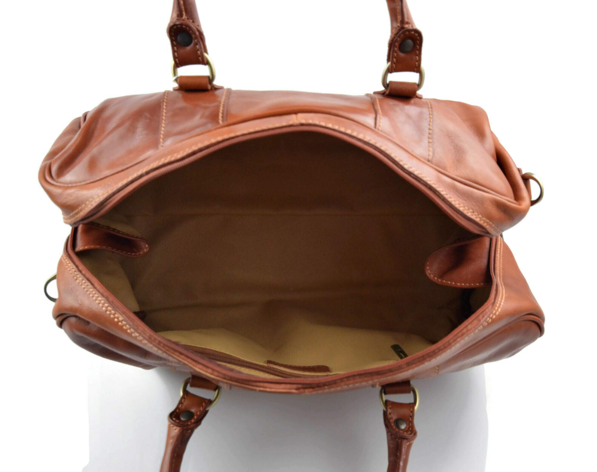 Premium Italian Genuine Leather Duffle Bag for Men & Women - Handcrafted Travel Bag, Overnight Weekender, Carry-On Cabin Luggage - Perfect for Business Trips, Weekend Getaways & Air Travel