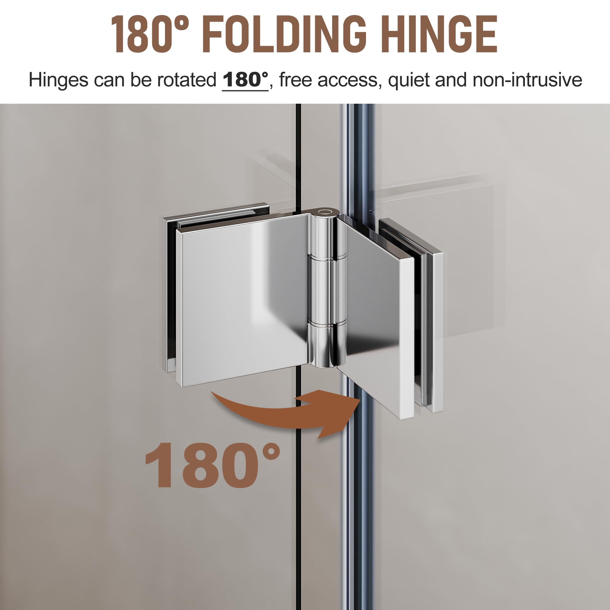 Frameless Bi-Fold Shower Glass Door - 1/4