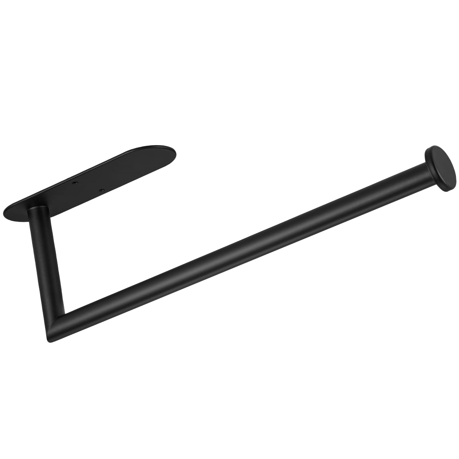 Upgraded Under Cabinet Kitchen Roll Holder - 304 Stainless Steel Wall Mounted Toilet Paper Towel Holder with Self Adhesive or Drilling Installation for Kitchen, Bathroom, Pantry, RV - Perfect for Small Spaces & Organization (Black)