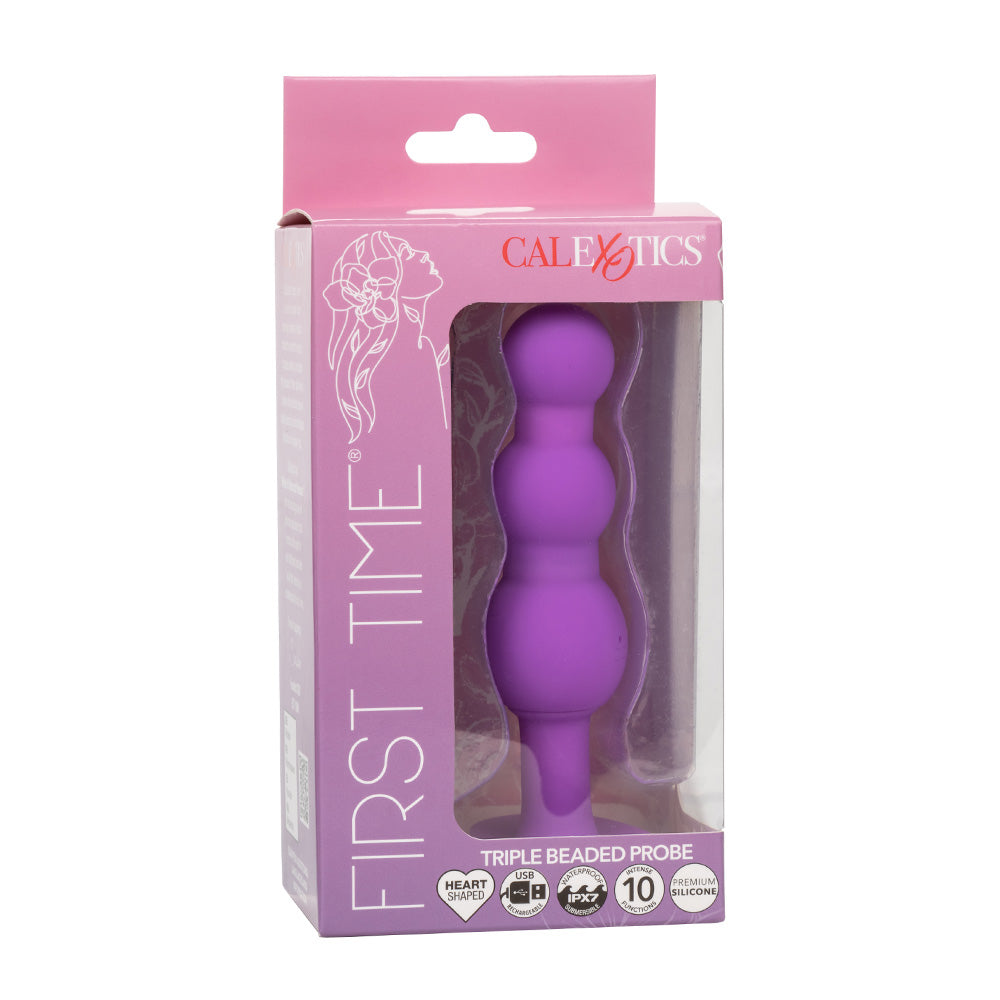 Premium Vibrating Triple Beaded Anal Probe with Heart-Shaped Base - Sensual Massager for Couples & Solo Play, Perfect for Beginners & Advanced Users - Enhance Intimacy & Explore New Pleasure in the Bedroom