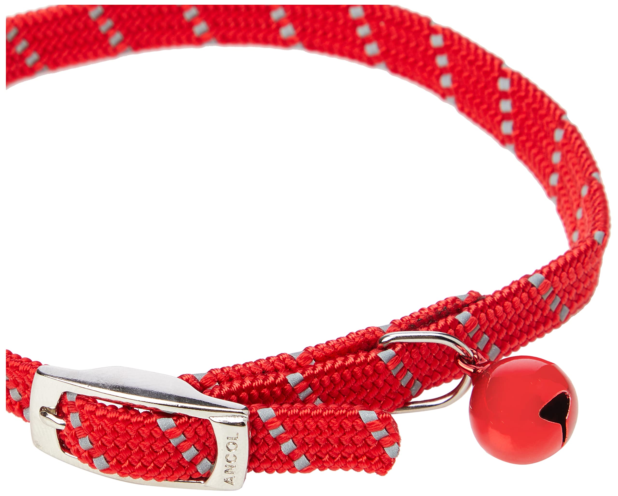 Softweave Cat Collar - Red Adjustable Breakaway Safety Collar with Bell for Kittens & Adult Cats | Perfect for Indoor/Outdoor Use, Grooming & Pet Identification