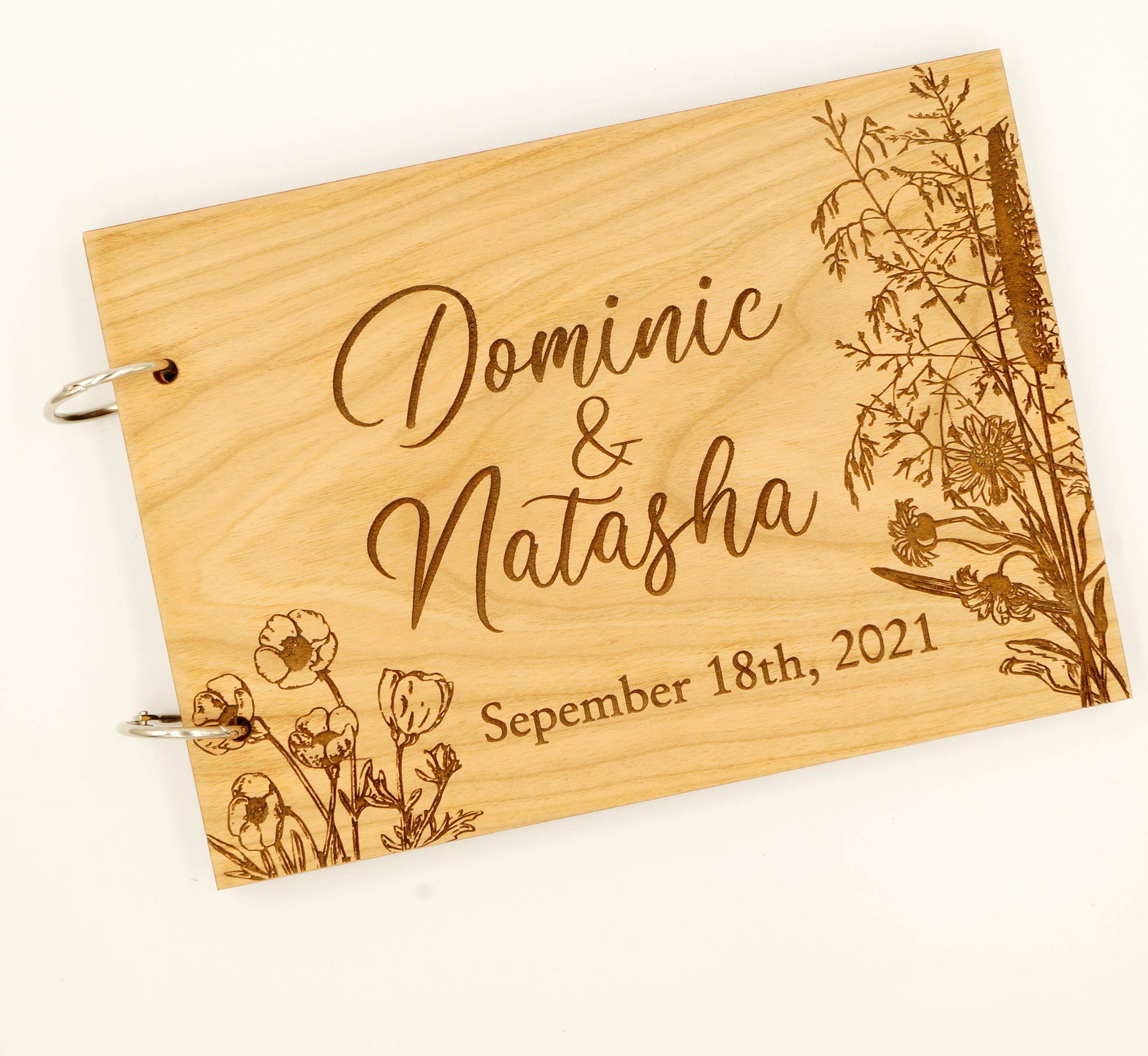 Personalized Wedding Guest Book - Custom Wooden Sign Guest Book Album for Wedding Ceremony, Reception & Anniversary Keepsake