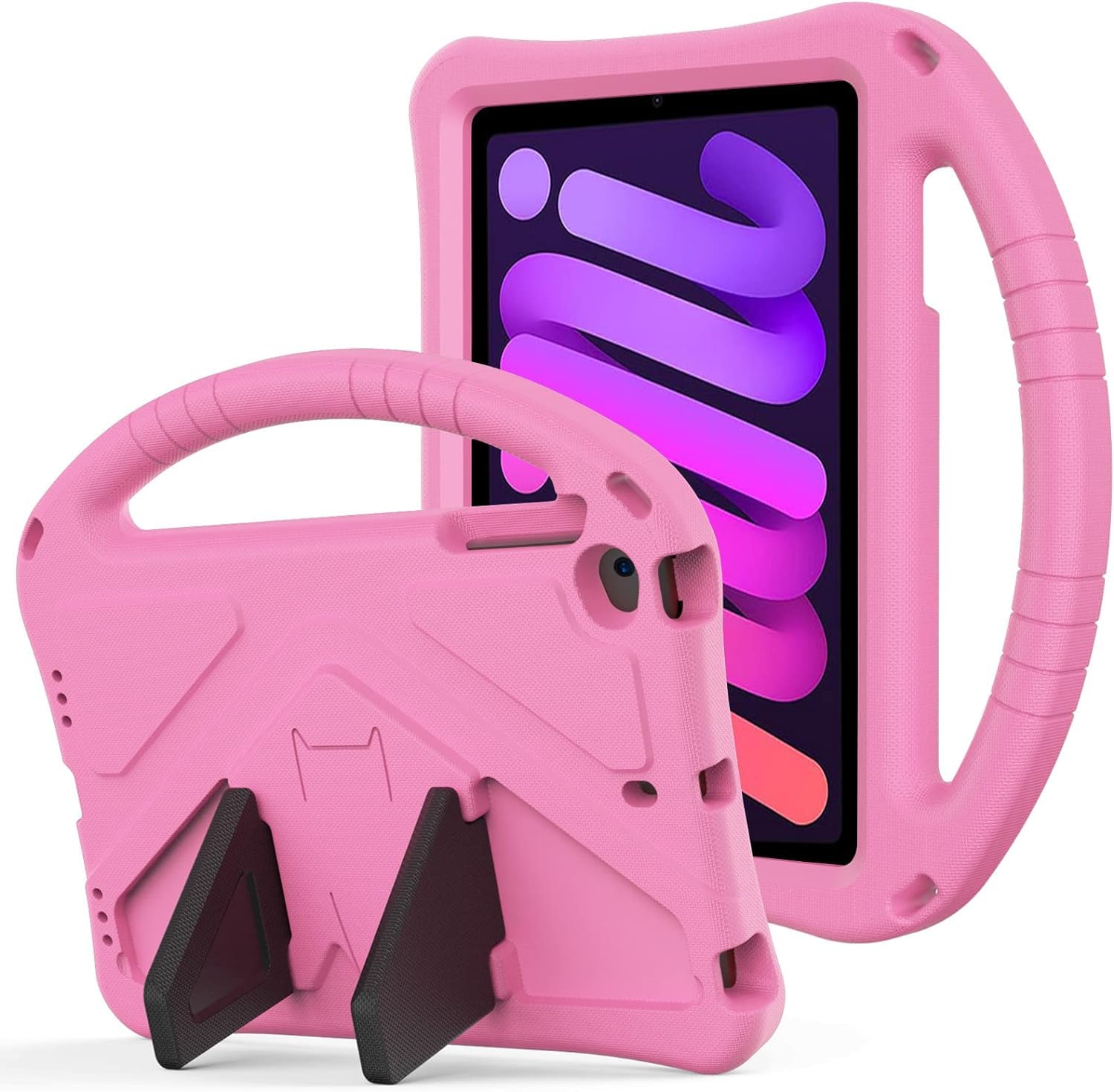 JGY Shockproof Kids Case for iPad 10.2-inch (7th/8th/9th Gen) - Durable EVA Handle Stand with Pencil Holder | Protective Rugged Tablet Cover for Boys & Girls | Perfect for School, Travel & Home Use (Pink)