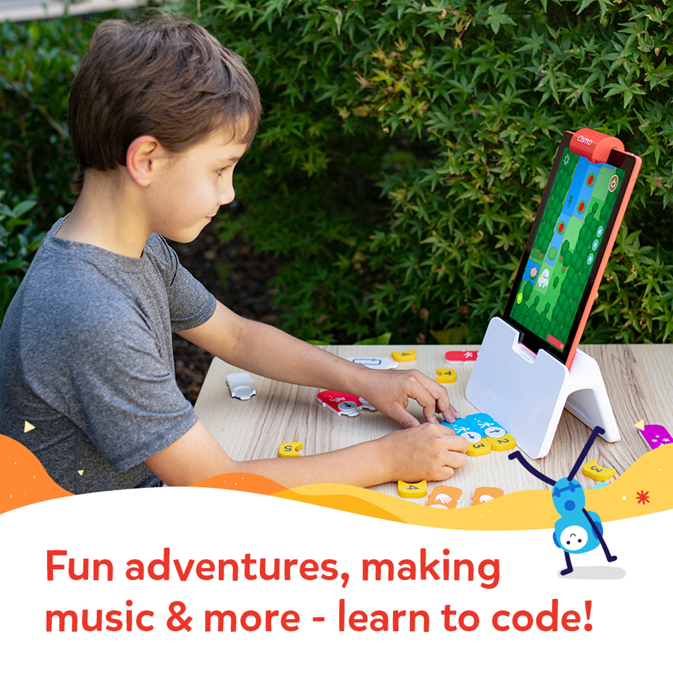 Osmo-Coding Starter Kit for Fire Tablet - 3 Educational STEM Learning Games for Kids Ages 5-10 | Learn Coding Basics, Solve Puzzles | Perfect Gift for Boys & Girls (Includes Fire Tablet Base) - Amazon Exclusive | Great for Homeschooling & Classroom Coding Activities