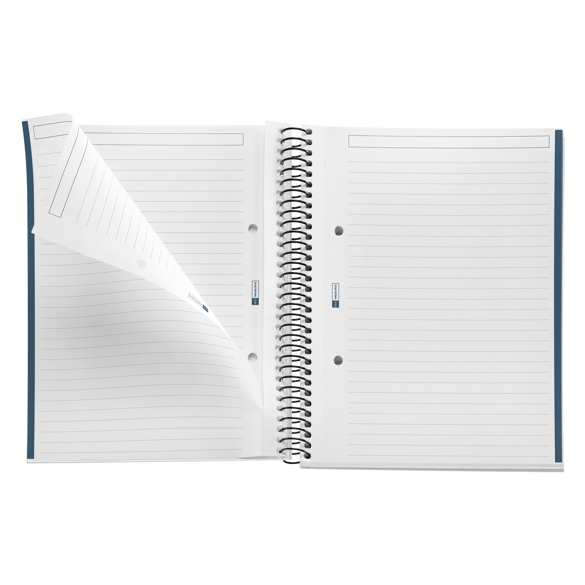 Eco-Friendly Recycled Notebook by Miquelrius - A5 Size, 80 Sheets, 80g Horizontal Lined Paper, 2-Hole Punch, Sustainable Cardboard Cover - Perfect for School, Office & Journaling