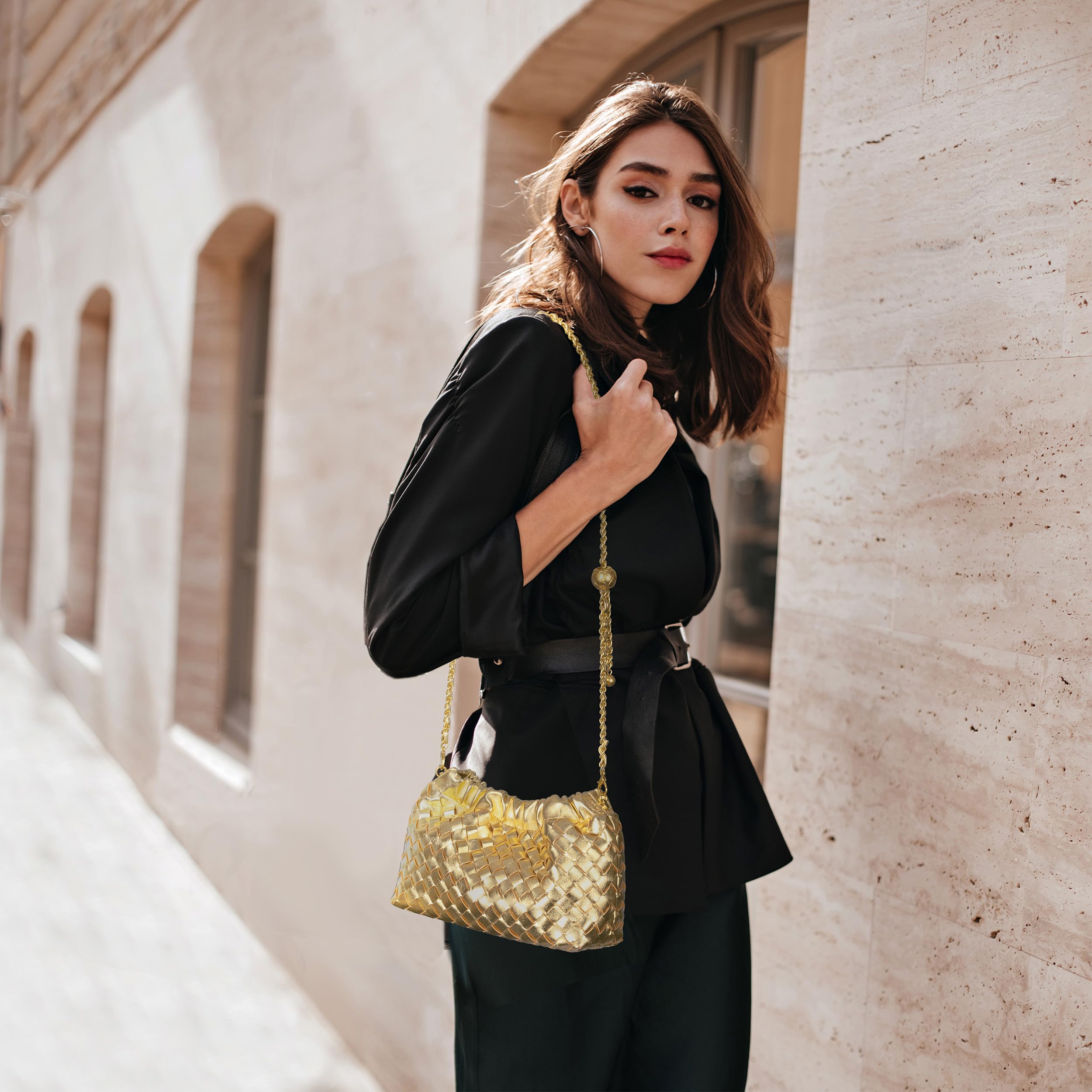 Trendy Dumpling-Shaped Women's Crossbody Bag - Elegant Evening Clutch & Hobo Purse for Casual Outings, Date Nights & Parties | Cloud Print Design Fashion Accessory
