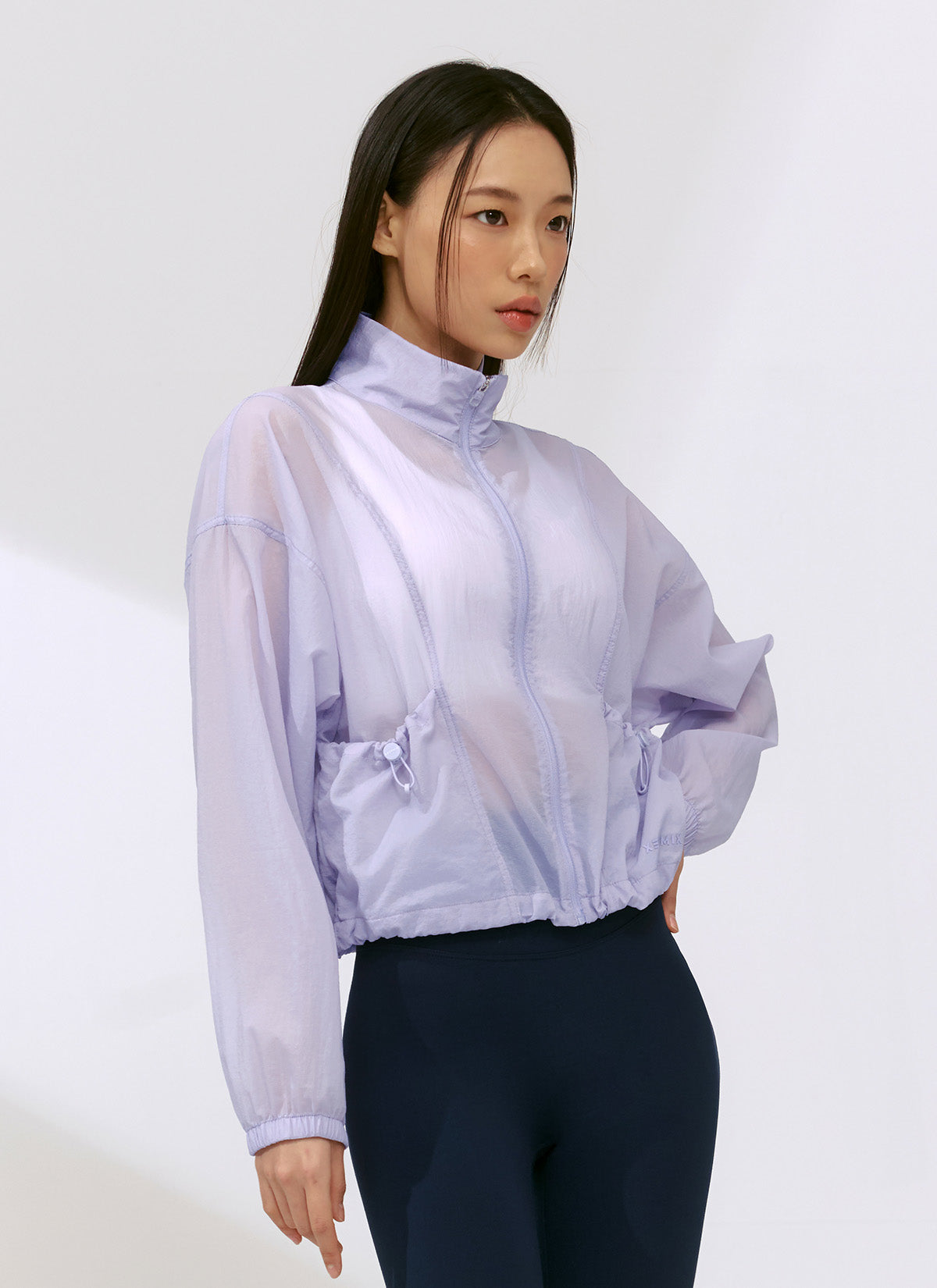 Lightweight High Neck Crop Windbreaker Jacket for Women - Breathable & Stylish Outdoor Running, Hiking, and Travel Wear