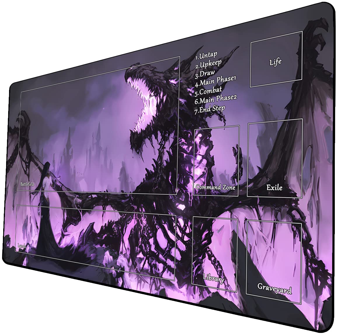 Premium MTG Playmat 24x14 Inches - Non-Slip Rubber Surface TCG Game Mat for Magic: The Gathering with Storage Bag - Perfect for Tournaments, Casual Play & Card Protection