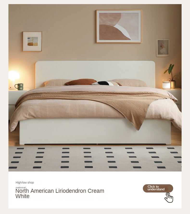 Premium Black Walnut & Oak Solid Wood Bed Frame - Modern Platform Bed for Master Bedroom, Guest Room, or Dormitory