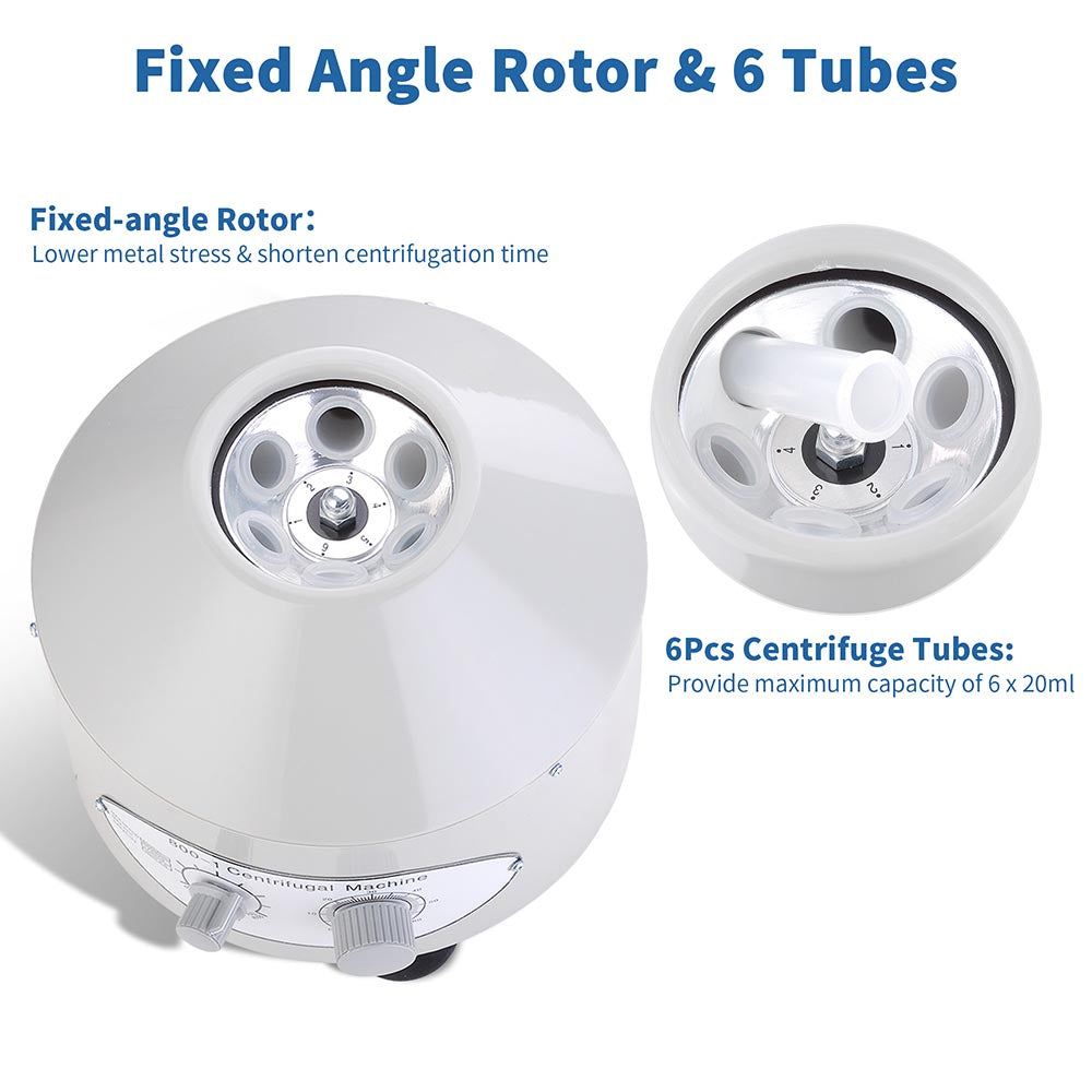 TheLAShop High-Speed Benchtop Centrifuge Machine - 4000 RPM Clinical Lab Centrifuge with 6 Rotors for Blood, DNA & Sample Separation | Ideal for Medical Labs, Research & Biotech Applications