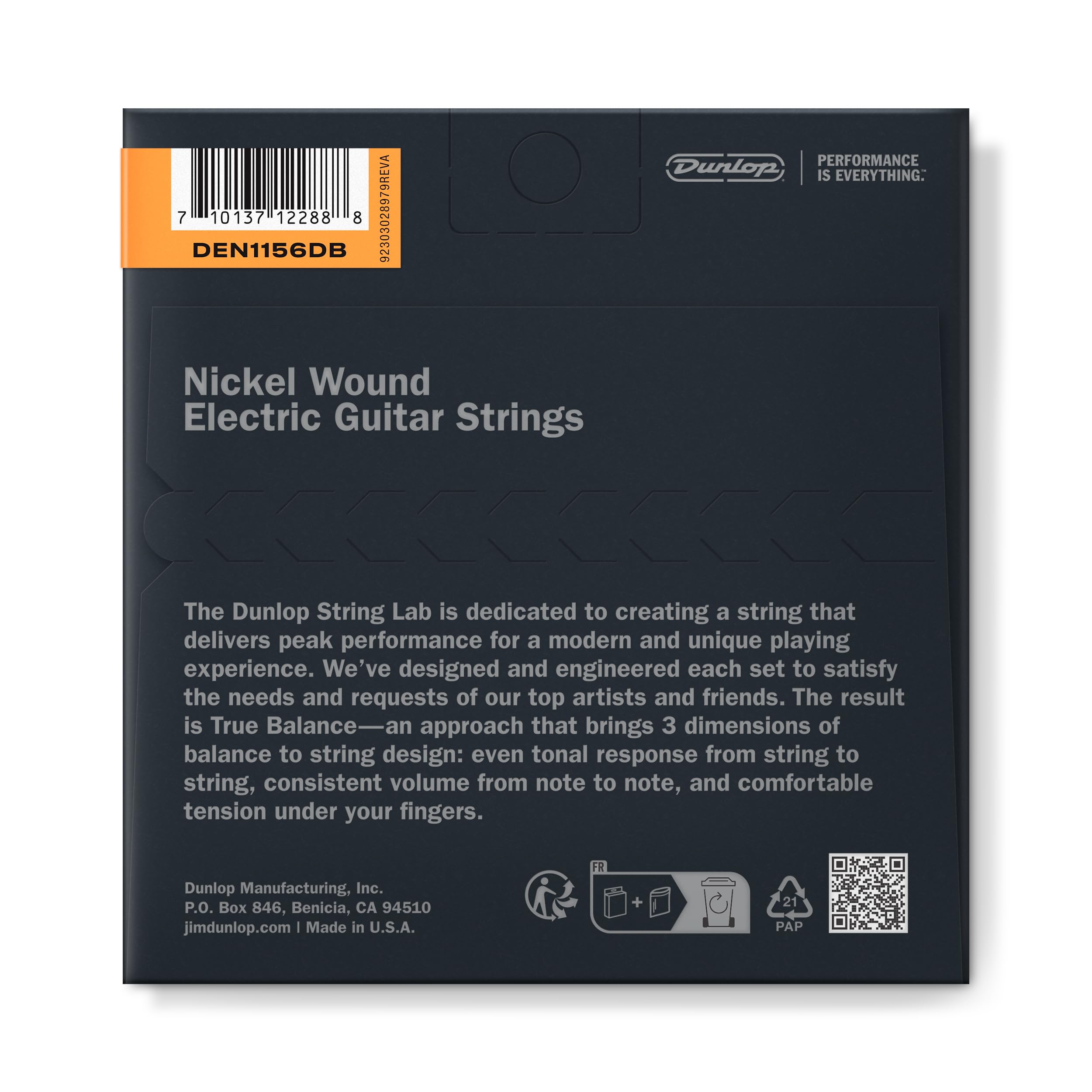 JIM DUNLOP Performance+ Electric Guitar Strings 11-56 | Drop B Tuning (DEN1156DB) - Perfect for Heavy Metal, Rock & Drop B Guitarists