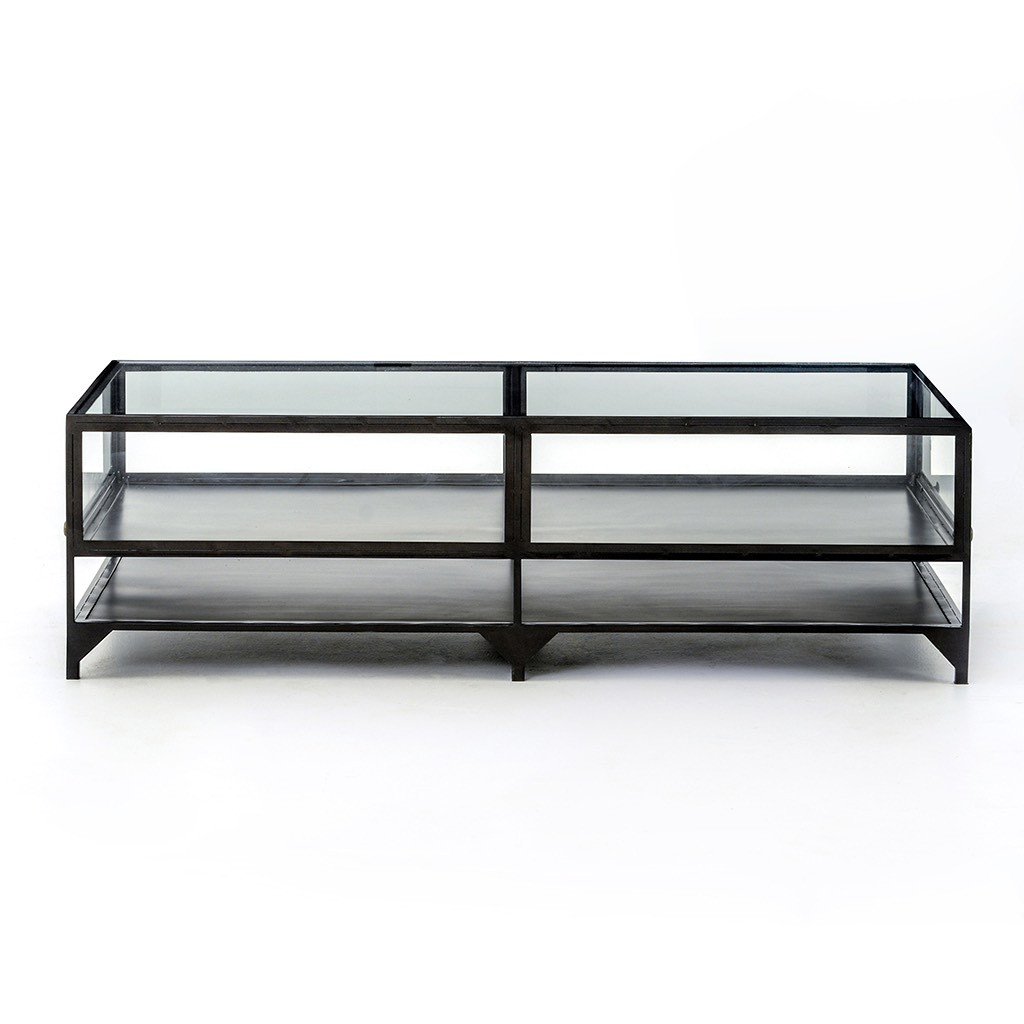 Modern Black Shadow Box Coffee Table with Storage - Stylish Living Room Centerpiece for Home Decor