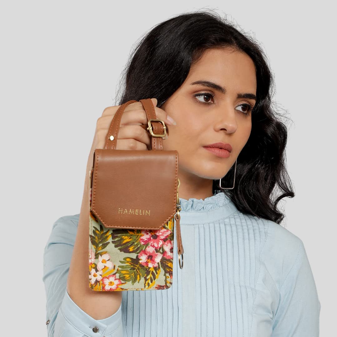 Hamelin Small Crossbody Sling Bag for Women - Stylish Phone Pouch with Detachable Strap & Adjustable Keychain | Compact Mobile Purse for Everyday Use | Perfect Gift for Girls, Teens & Women | Great for Shopping, Travel & Work