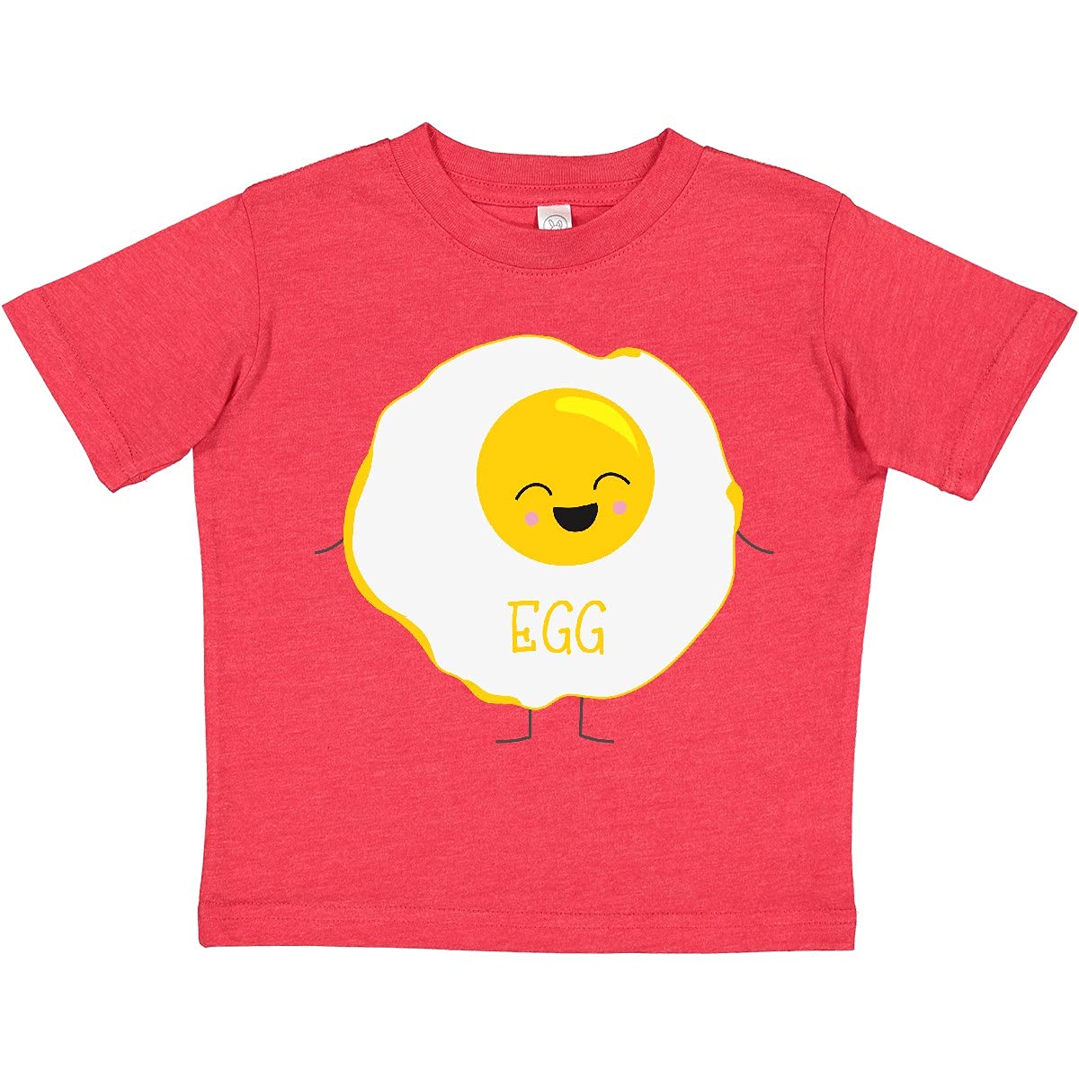 Inktastic Cute Kawaii Fried Egg Toddler T-Shirt - Adorable Cartoon Breakfast Design for Kids & Babies - Perfect for Playdates, Daycare & Family Photos