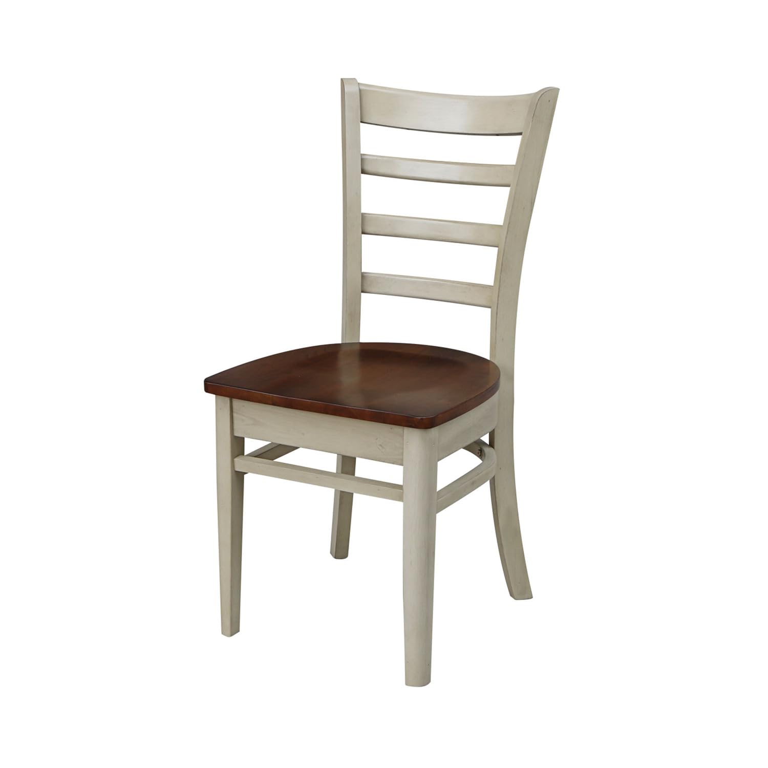 International Concepts Emily Side Dining Chairs - Set of 2, Antiqued Almond & Espresso Finish - Perfect for Kitchen, Dining Room or Breakfast Nook