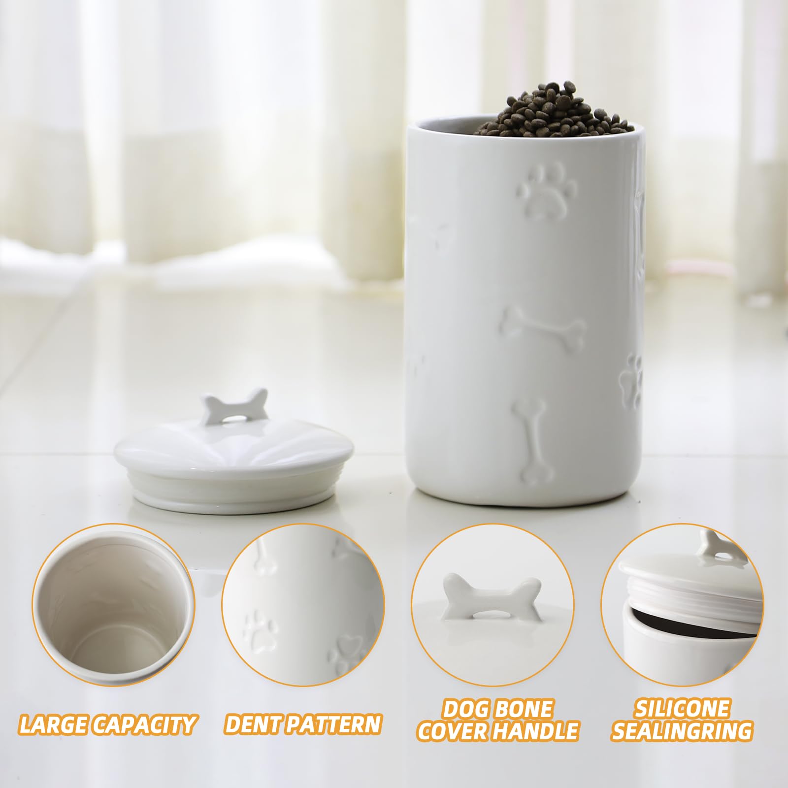 Airtight Ceramic Dog Treat Jar - 9
