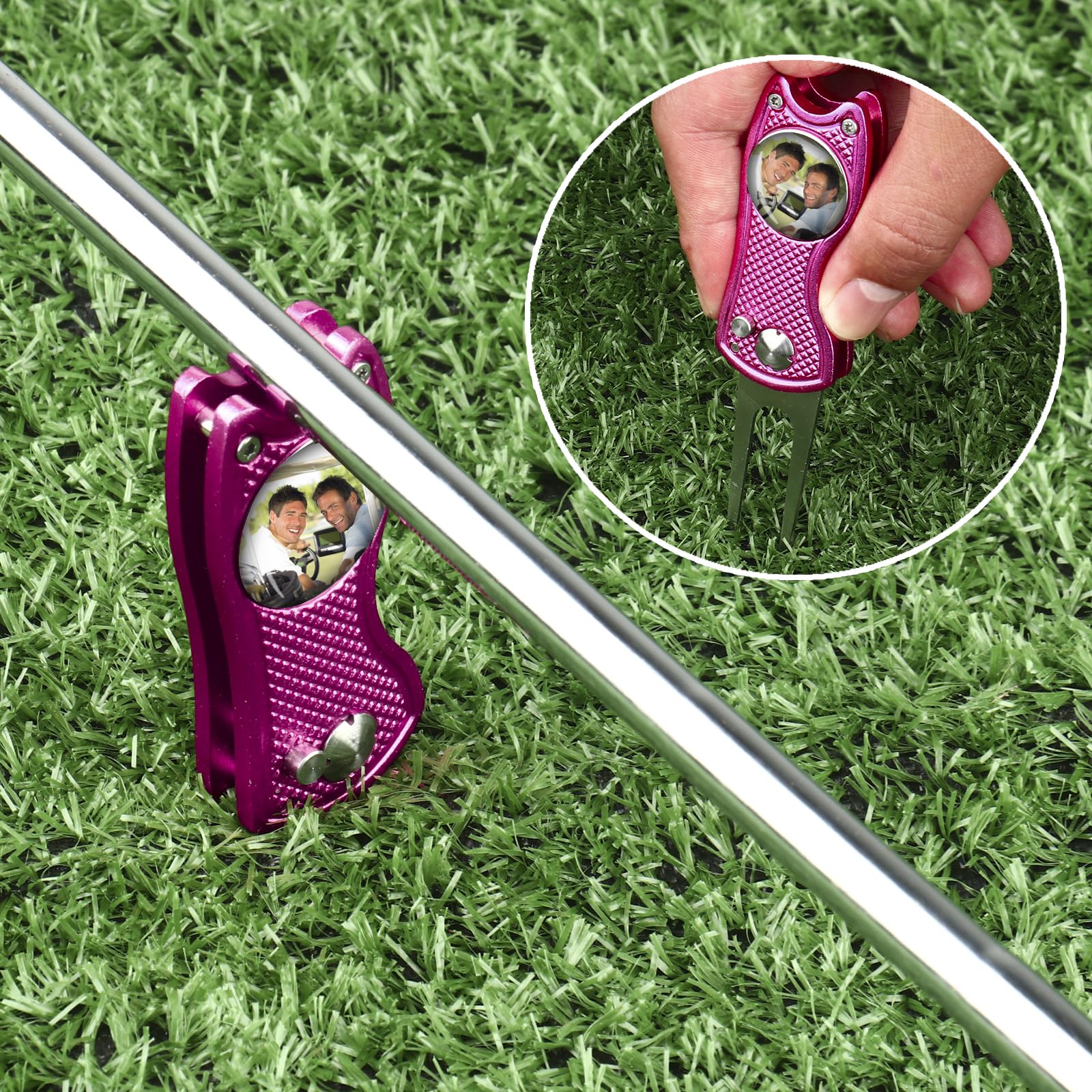 Custom Personalized Photo Golf Divot Tool - Engraved Logo Golf Ball Marker & Repair Tool for Men & Women - Perfect Gift for Golf Lovers (Ideal for Tournaments, Practice & Course Play)