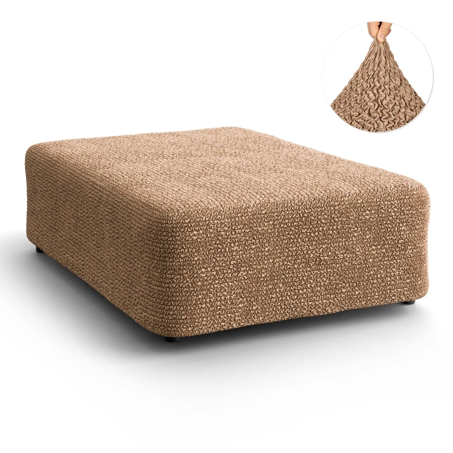 Large Ottoman Slipcover - Microfiber Collection for Living Room, Bedroom & Home Decor | Washable & Durable Furniture Cover