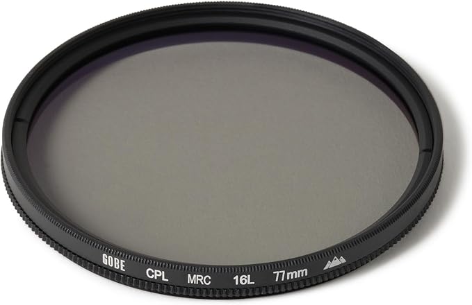 GOBE 77mm Circular Polarizer MRC Filter - 16 Layer Multi-Resistant Coating (Pre-Owned) - Perfect for Landscape Photography & Reducing Glare on Water/Glass