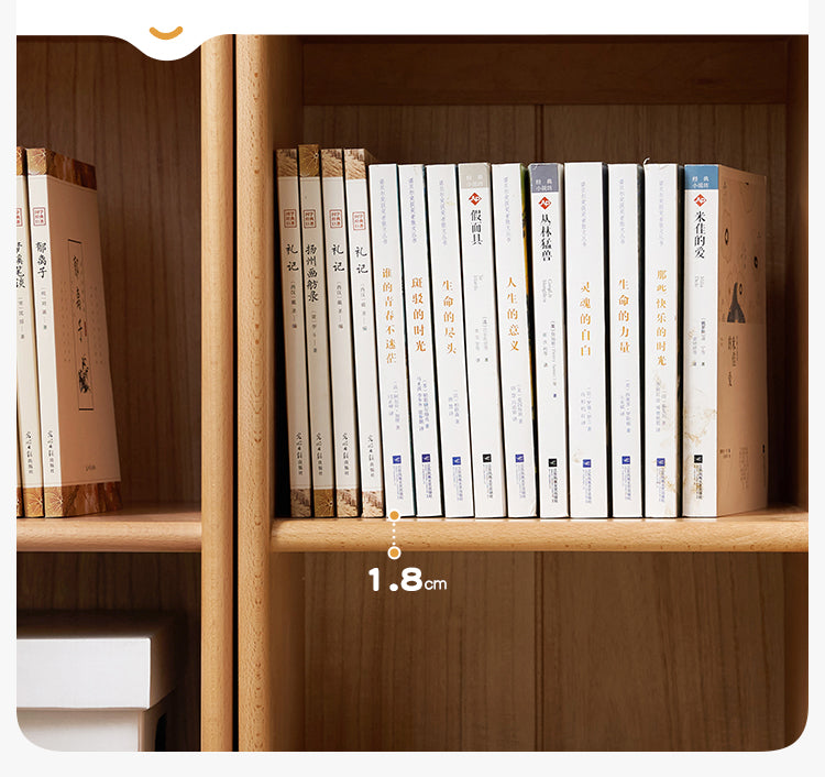 Solid Beech Wood Small Bookshelf Side Cabinet - Compact Storage for Books, Decor & Essentials in Living Room, Bedroom or Office