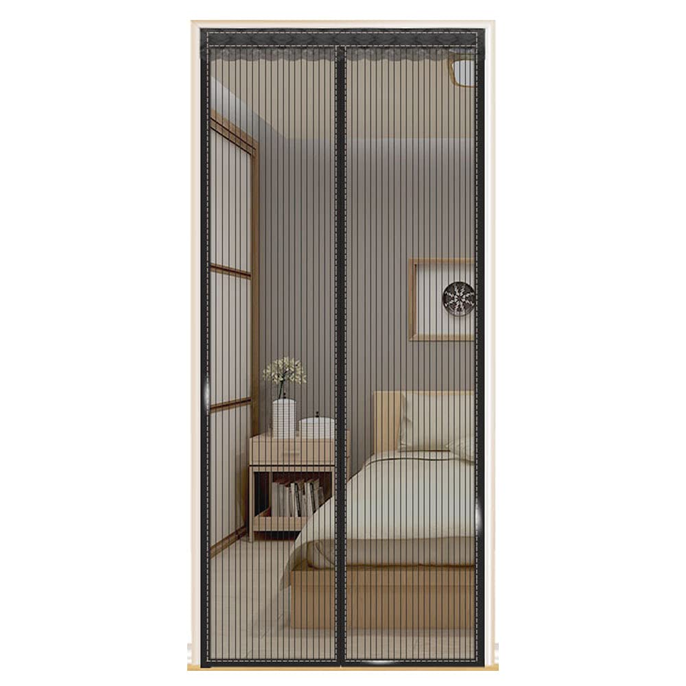 Upgraded 275x275cm (108x108inch) Magnetic Mesh Screen Door - Hands-Free Entry, Pet & Kid Friendly, Durable Black Mesh for Patio, Backyard, and Home Ventilation