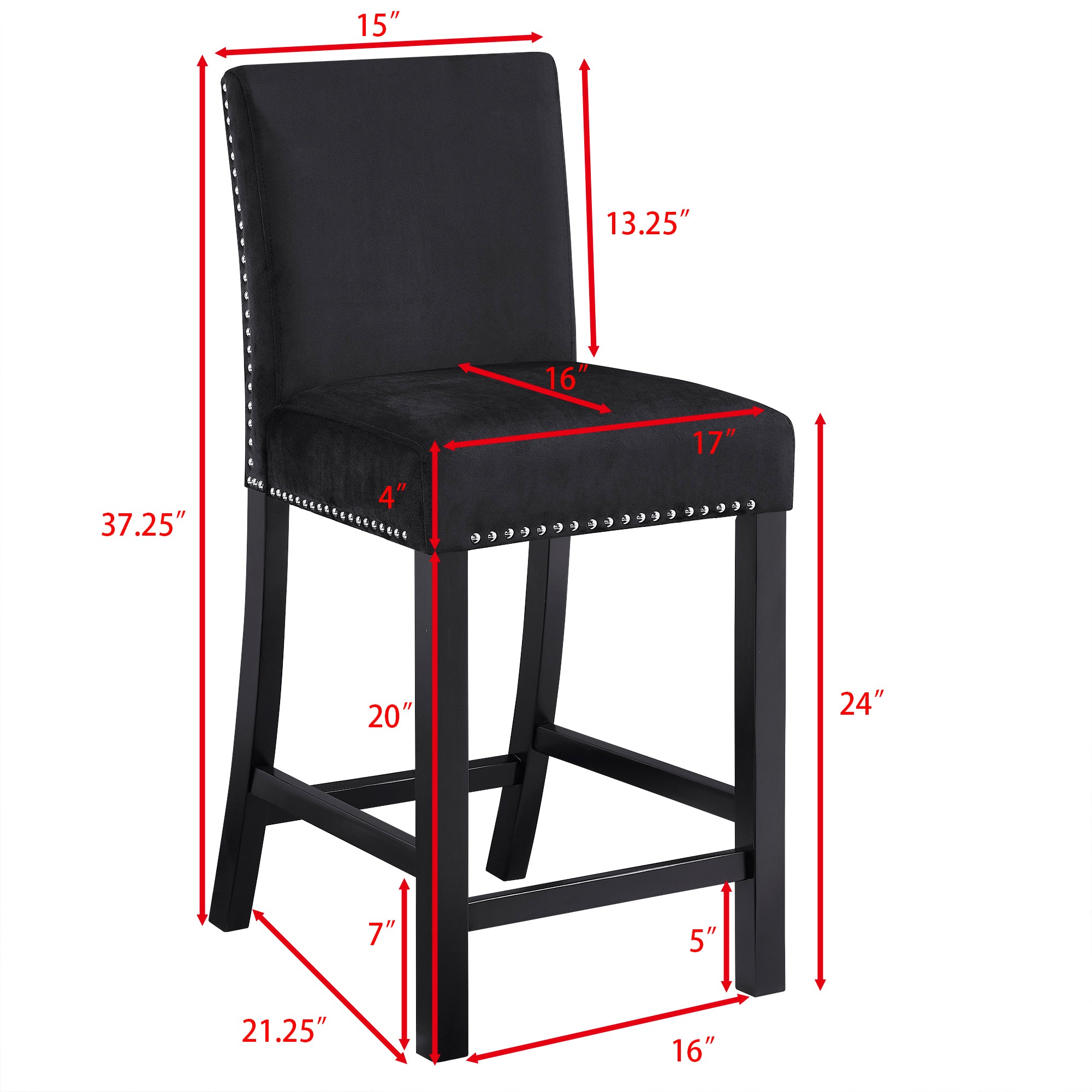 Premium Black Dining Chairs Set of 4 - Modern Kitchen & Dining Room Furniture - SKU W1781S00017 - Perfect for Home, Restaurant, and Office Use