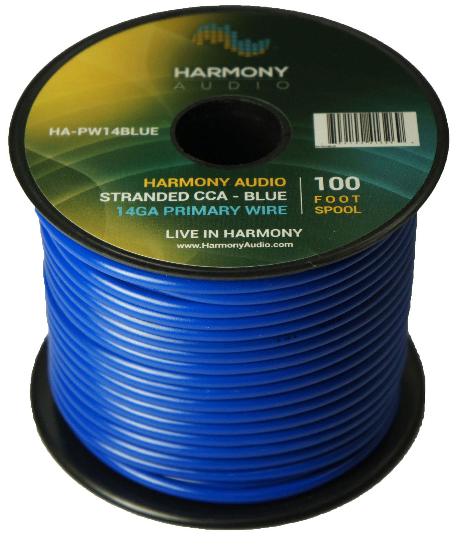 Harmony Audio 14 Gauge Primary Single Conductor Power/Ground Wire - 16 Rolls (1600 Feet) - 6 Color Mix for Car Audio, Trailer Wiring, Model Train & Remote Control Applications - Perfect for DIY Automotive Electrical Projects