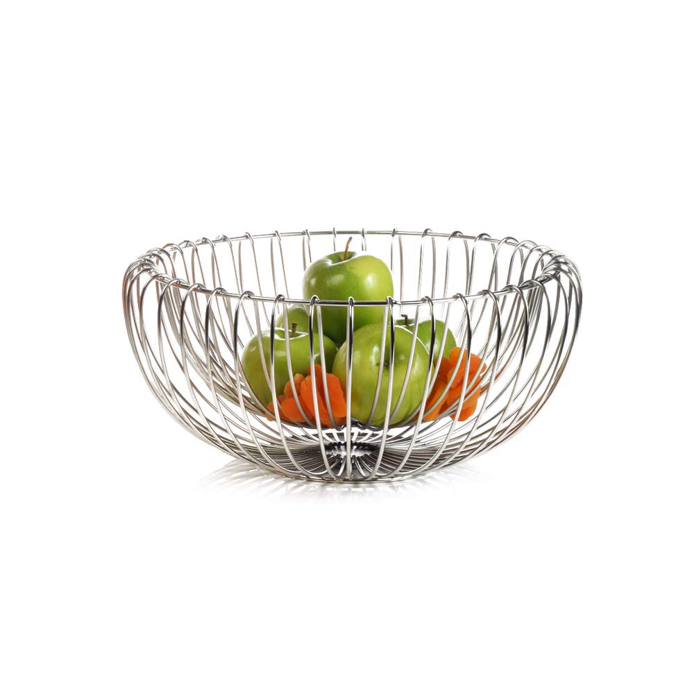 IMPULSE! Comet Stainless Steel Serving Bowl - Small Silver Kitchen Bowl for Fruit, Salad, Nuts, Party Decor & Table Setting - Elegant Modern Serving Dish for Entertaining