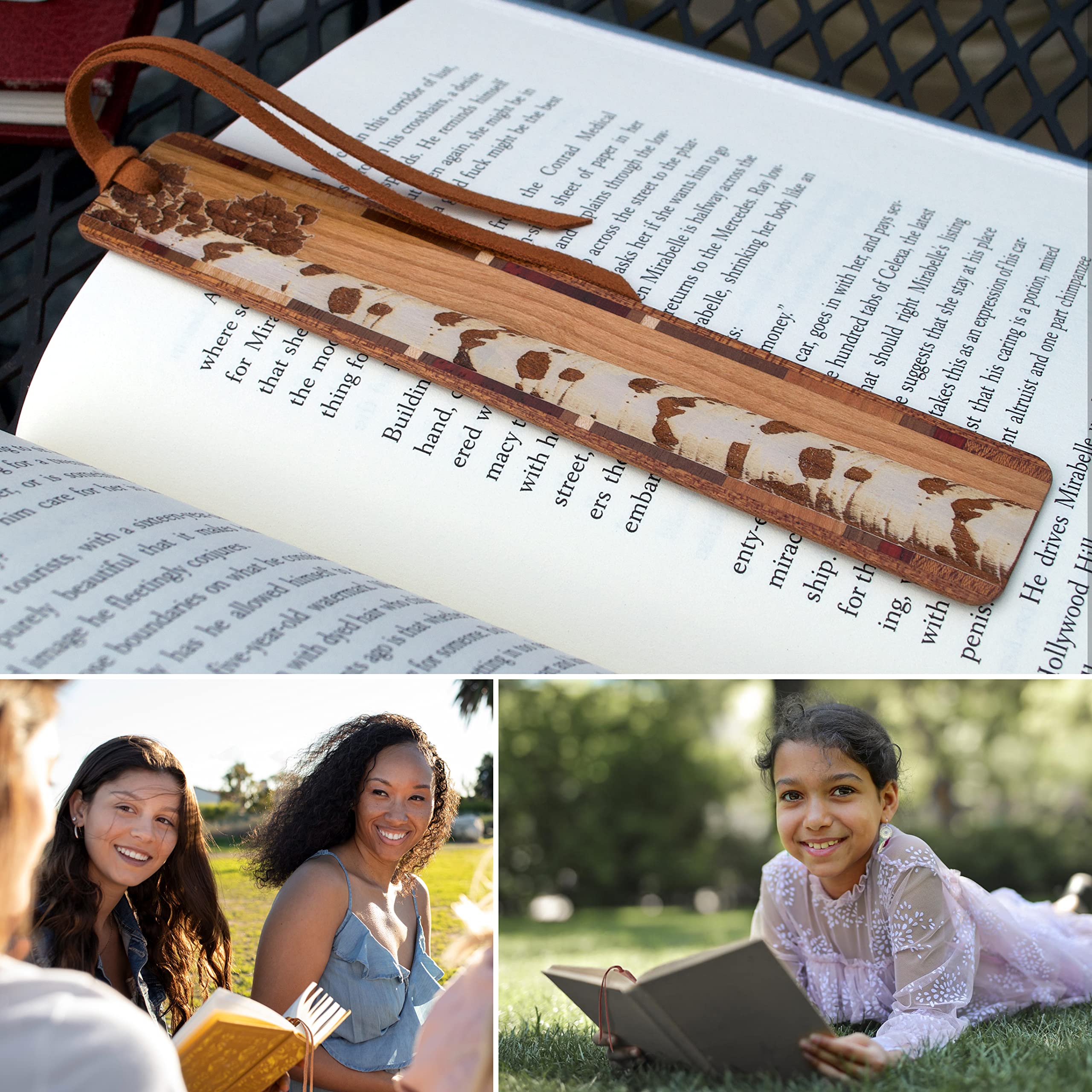 Handmade Cherry Wood Bookmark with Aspen Tree Engraving - Personalized Gift for Book Lovers - Made in USA - Perfect for Reading, Book Clubs & Literary Gifts