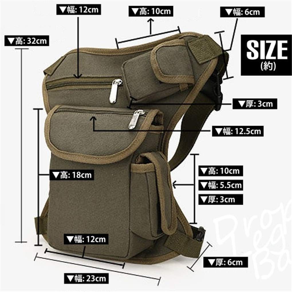 Shanghai Story Canvas Waist Bag - Durable Fanny Pack for Motorcycle Riding, Hiking & Outdoor Activities - Adjustable Drop Leg Bag in Khaki - Perfect for Sports, Travel & Daily Use