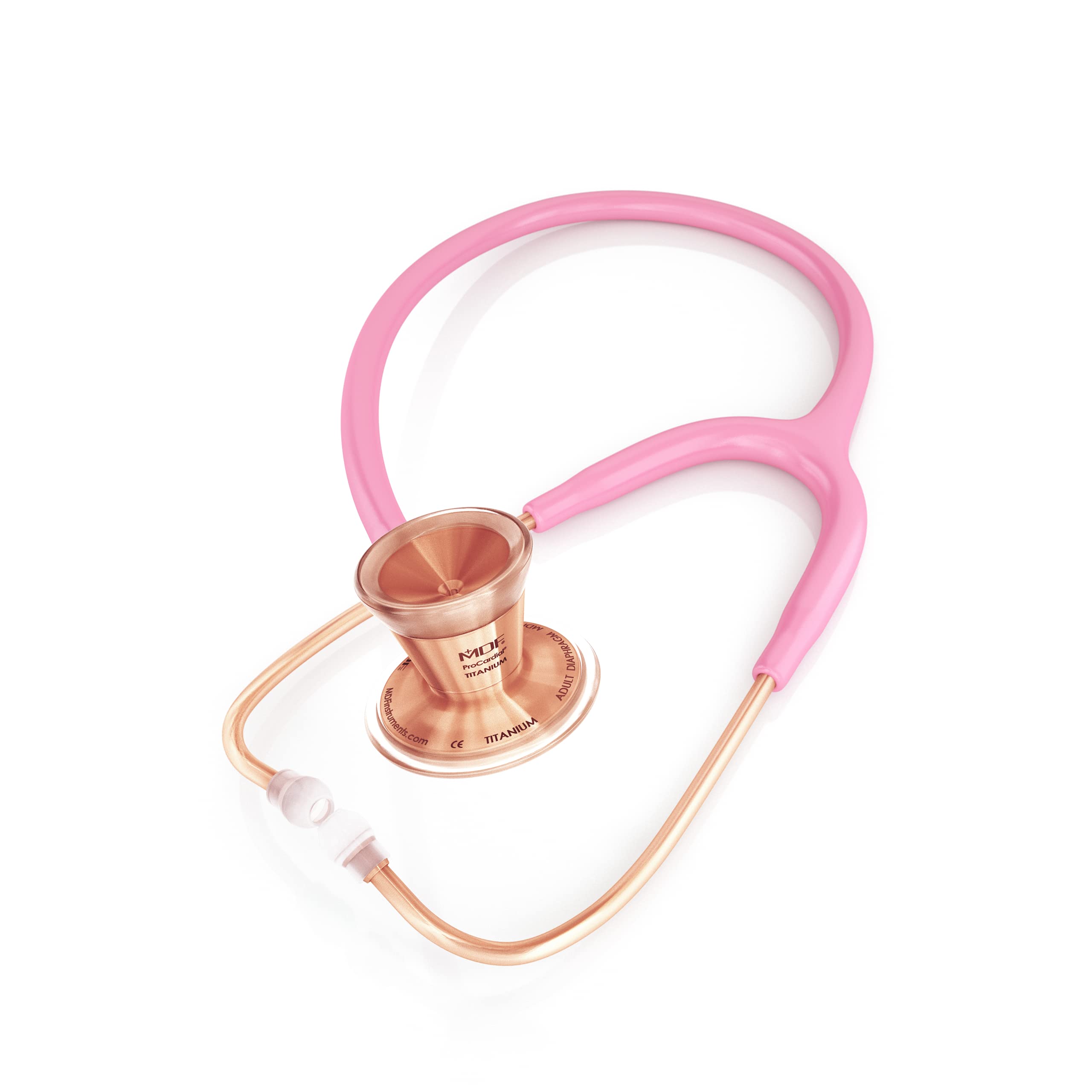 MDF797TRG01 ProCardial Cardiology Stethoscope - Lightweight Titanium Dual Head Stethoscope for Adults with Pink Tube & Rose Gold Chestpiece | Perfect for Medical Professionals, Nurses, Doctors & Students in Hospitals, Clinics & Home Use