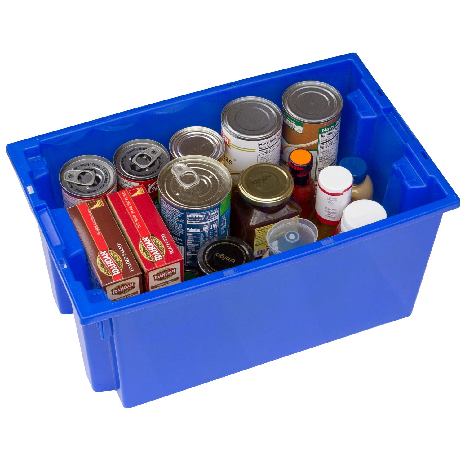 Akro-Mils 35180 Stackable Plastic Storage Bins 6-Pack - 18x11x6 Inch Blue Organizer Containers for Home, Office & Warehouse Organization - Perfect for Tool Storage, Craft Supplies & Industrial Parts