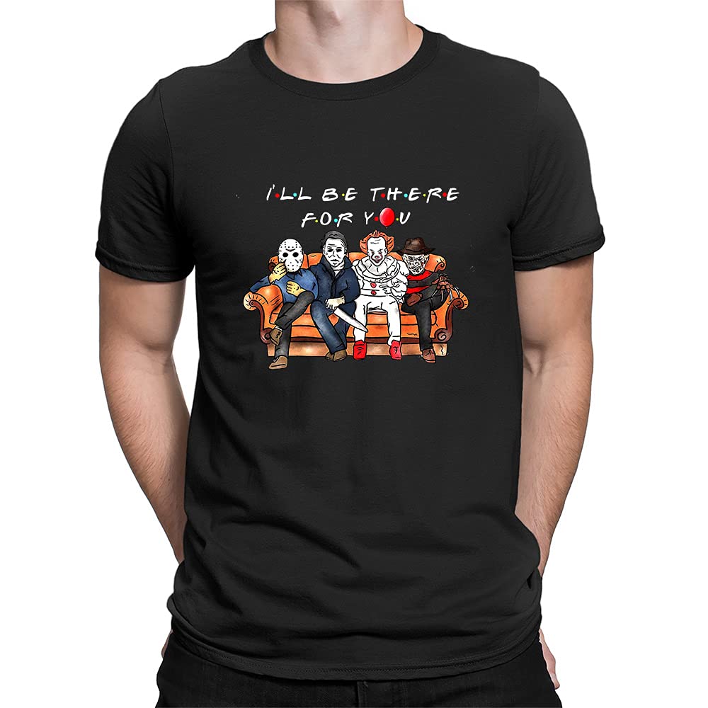 Friends Horror Halloween T-Shirt - Michael Myers & Jason Scary Movie Tee for Women & Men | Halloween Party, Cosplay, Horror Movie Night Gift