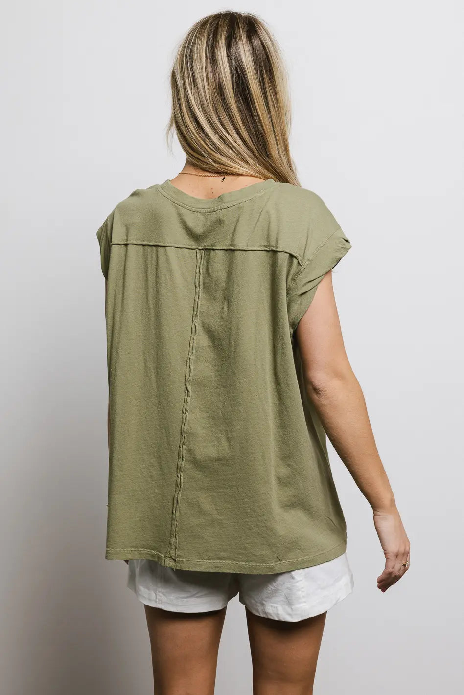 Aviana Women's Muscle Tee in Moss Green - Soft Stretch Workout Top for Yoga, Gym & Casual Wear - Final Sale