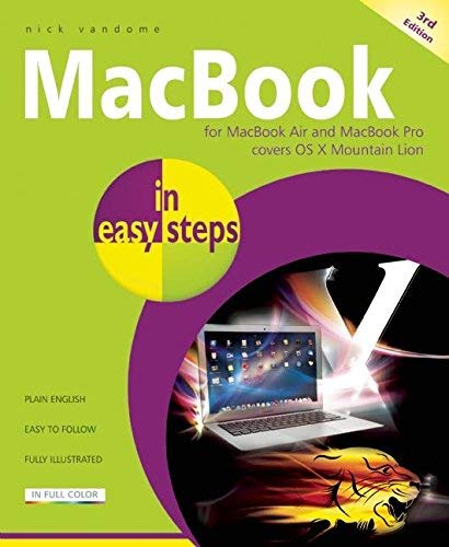 MacBook Air & Pro Covers - OS X Mountain Lion Guide 3rd Edition by Nick Vandome | Step-by-Step Tutorial for Beginners | Perfect for Home, Office & Travel Use