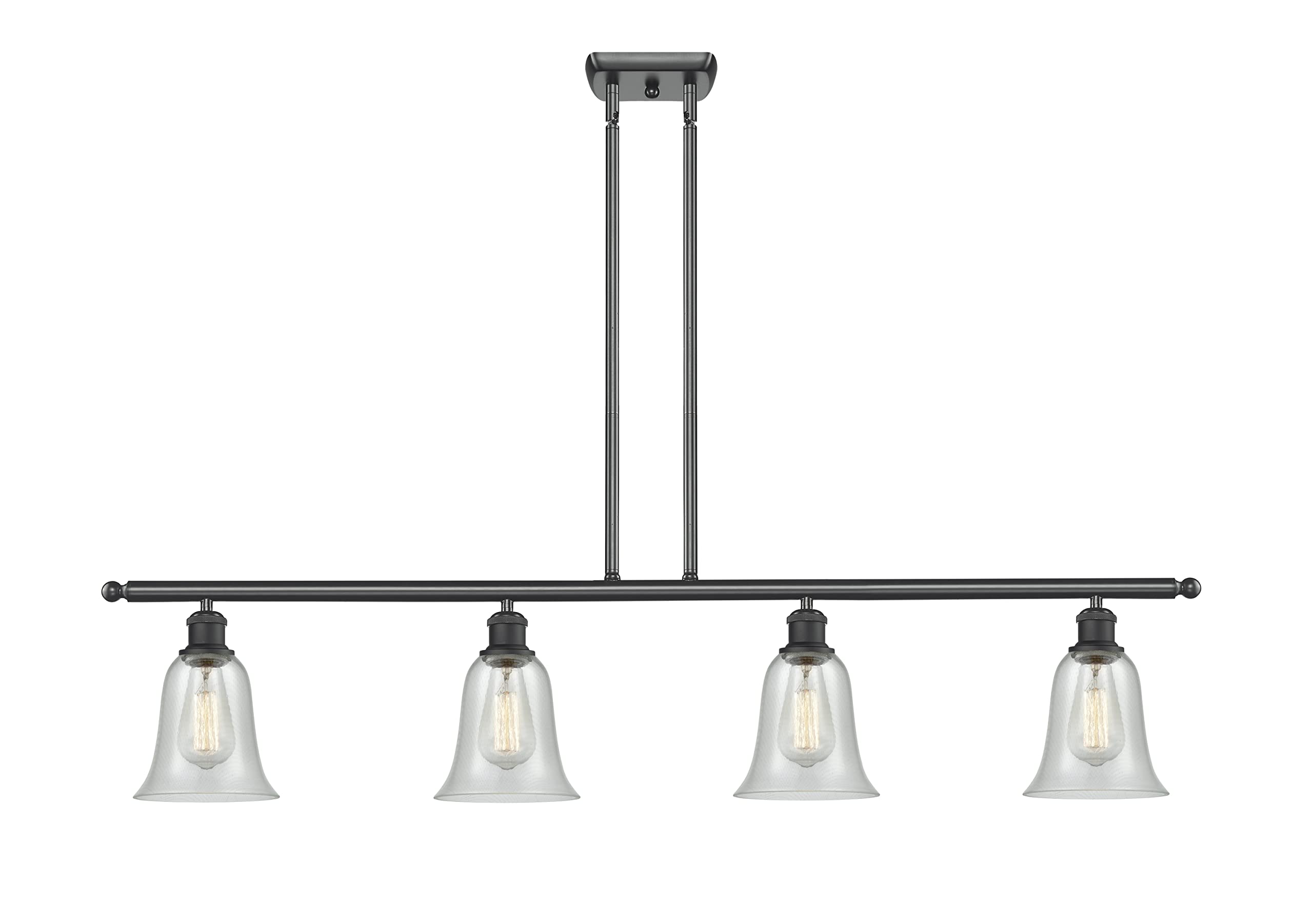 Innovations 516-4I-BK-G2812-LED 4 Island Light Vintage Dimmable LED Pendant Lighting in Matte Black - Perfect for Kitchen, Dining Room, and Bar Counter Lighting