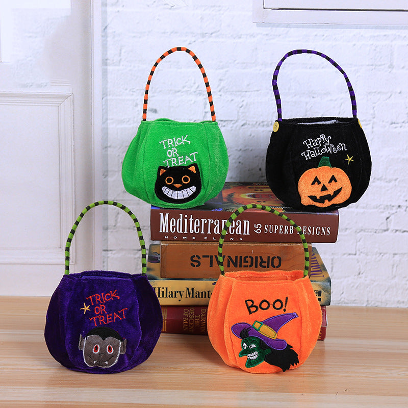 Halloween Pumpkin Tote Bag - Reusable Grocery Shopping Bag for Trick or Treat, Fall Festival & Seasonal Decor
