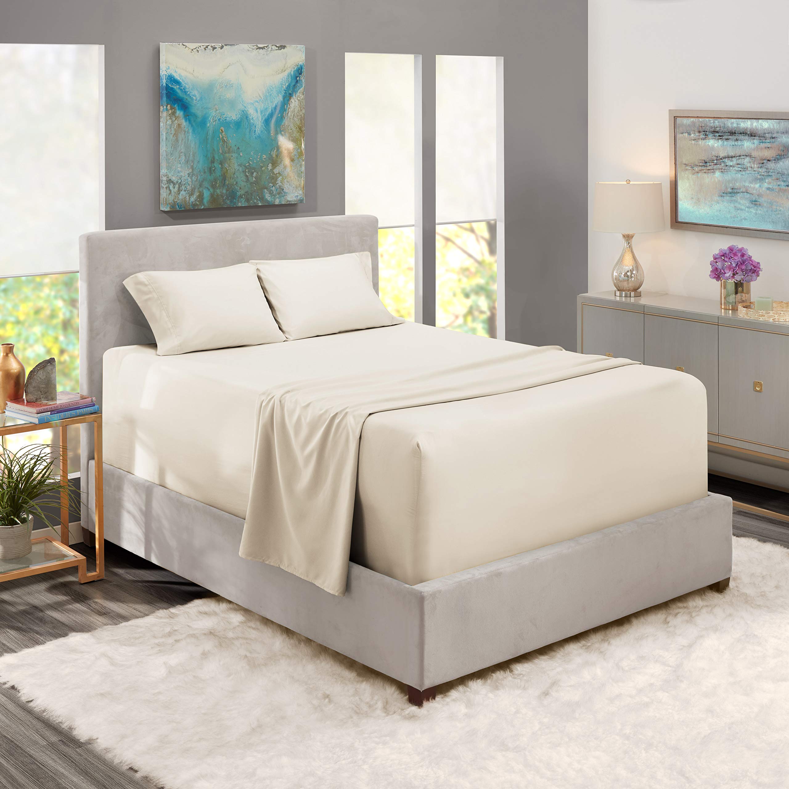 Luxury 100% Cotton 800 Thread Count King Size Sheet Set - 4 Piece Hotel Quality Bedding with 15