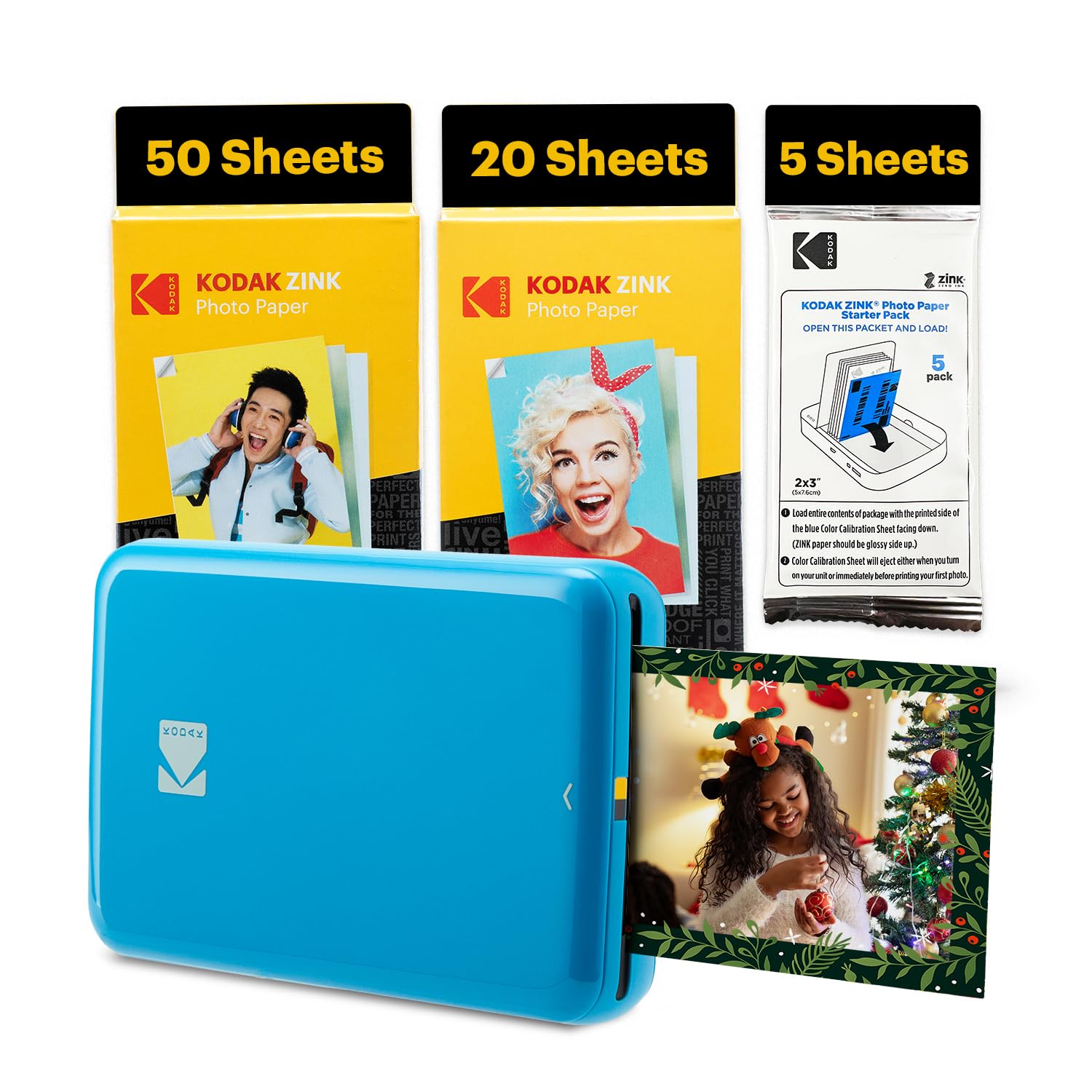 KODAK Step Instant Smartphone Photo Printer - 75 Sheets Bundle - Portable Mini Wireless Mobile Printer for iPhone & Android - Print 2x3