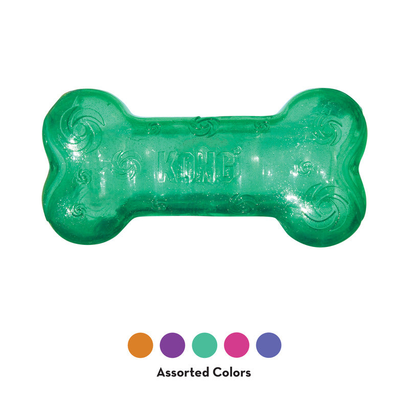 Kong Squeezz Crackle Bone - Durable Dog Chew Toy for Aggressive Chewers - Interactive Pet Toy for Boredom Relief & Dental Health - Perfect for Indoor & Outdoor Play