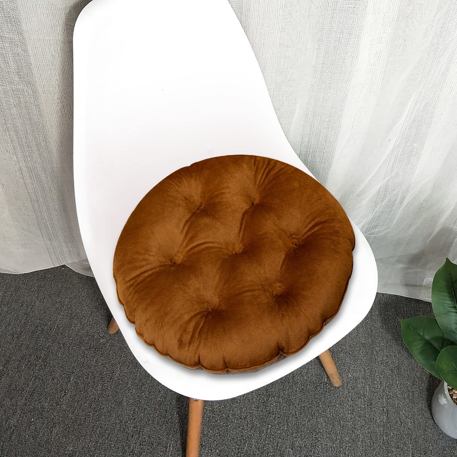 614 Round Crystal Velvet Seat Cushion - Purple Velvet Office Chair Cushion, Car Seat Cushion & Student Stool Pad with Non-Slip Base | Perfect for Home, Office, Car & Dorm Comfort