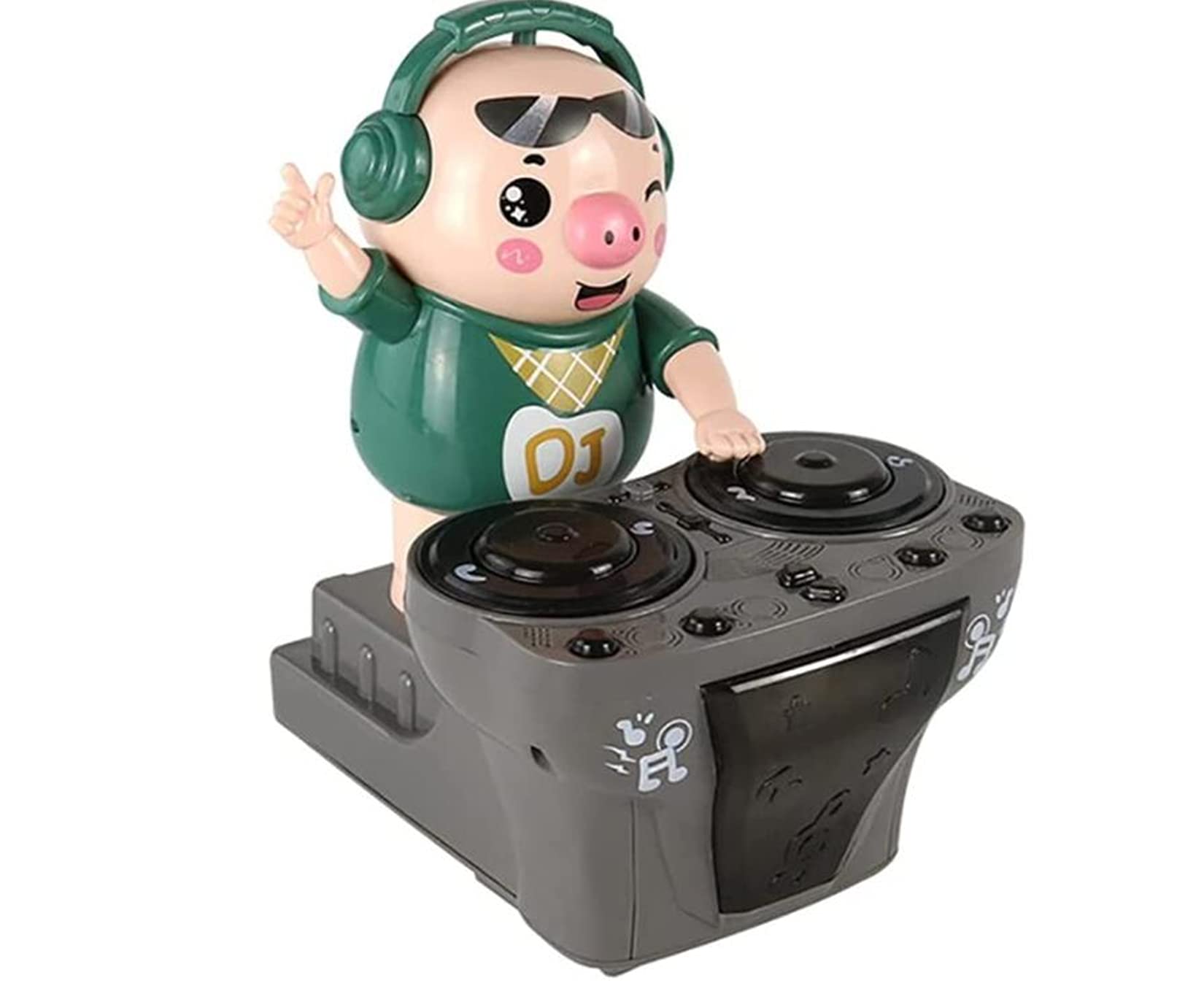 NXSM DJ Rock Pig Light Up Musical Toy - Dancing & Singing Electric Pig Doll with 2 Sound Effects, Waddling Motion - Best Birthday Gift for Boys & Girls - Perfect for Kids' Parties, Bedtime Fun & Early Learning Playtime