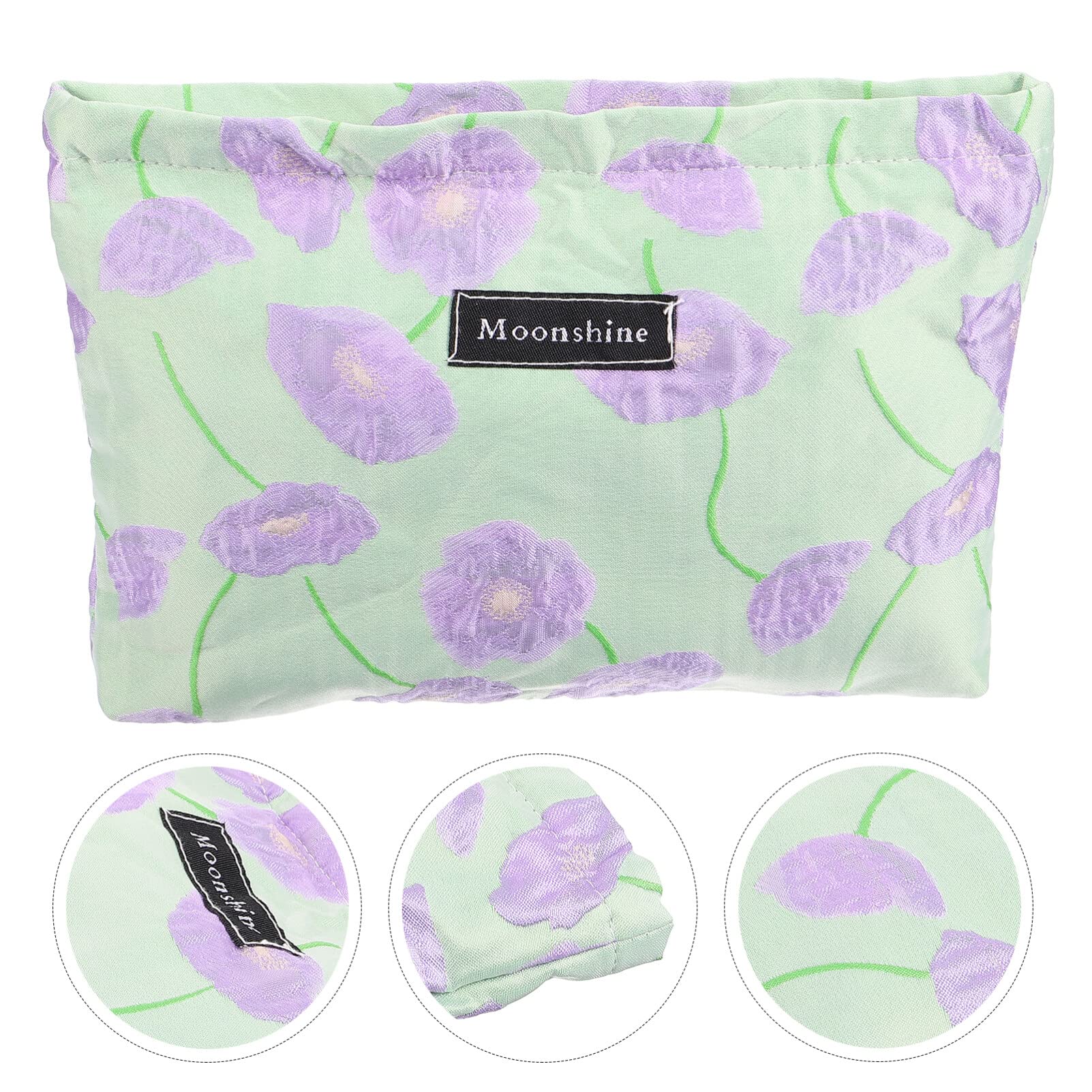 EXCLUZO Floral Printed Makeup Bag - Portable Cosmetic Organizer for Travel, Small Storage Pouch for Lipstick, Jewelry, Headphones & Coins | Perfect for Daily Use, Gym, Vacation & On-the-Go Organization